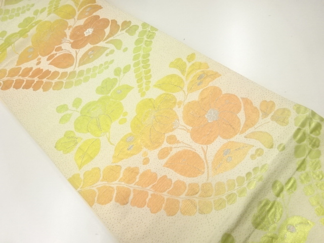 花模様織出し袋帯